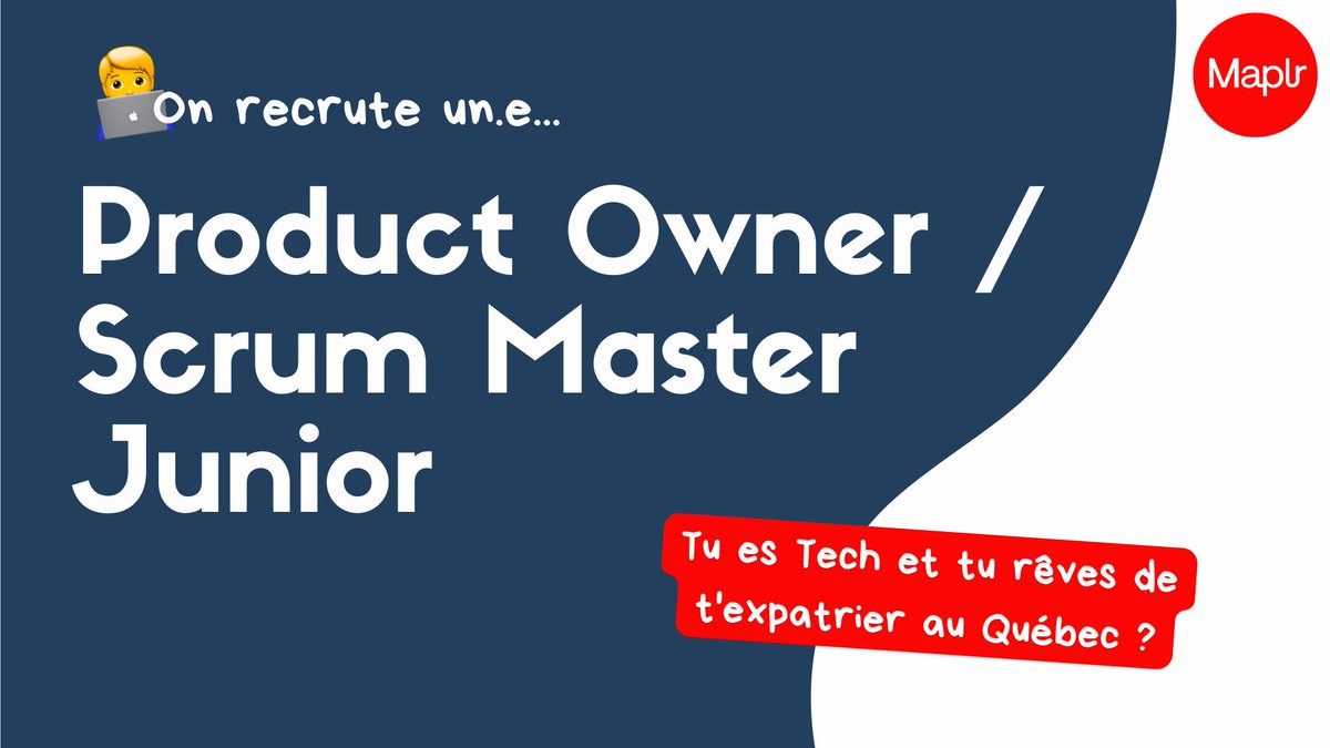 🔔 Le Maplr Lab recherche son/sa nouvelle recrue !

🇨🇦 Tu vis à Montréal ou a pour projet de t'y installer prochainement ? 
🤗 Tu recherches une opportunité de monter en compétences au sein d'une équipe soudée et bienveillante ?

Ça se passe par ici 👉 bit.ly/3yuc03y