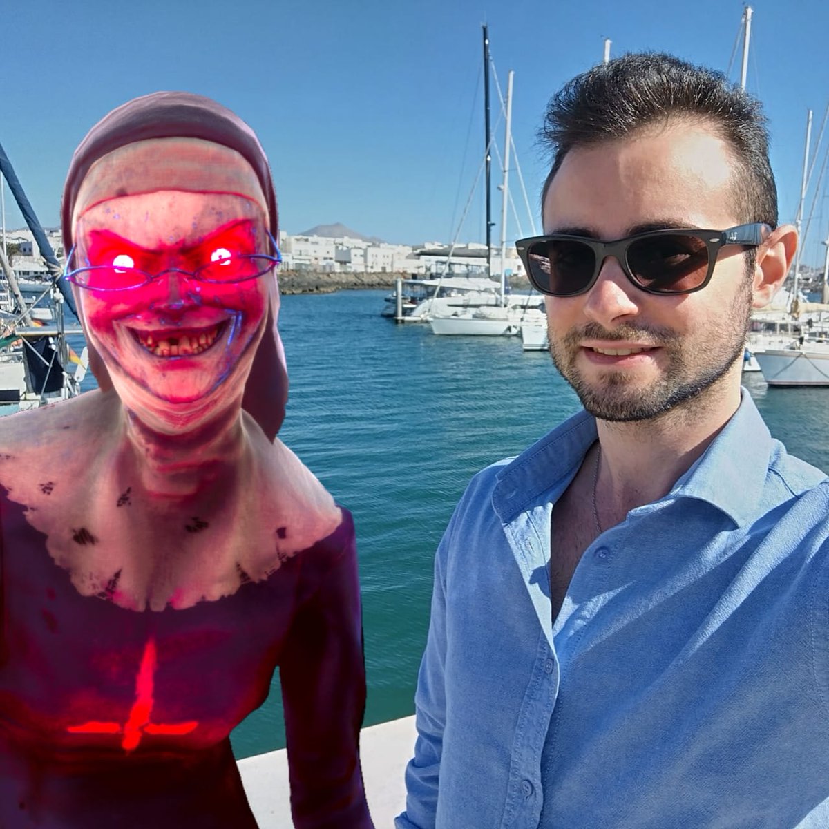 Paninotube_int's tweet photo. Me and Sister Madeline in Holiday 😁
#evilnun #keplerians #icescream #mrmeat #youtube #horrorgame https://t.co/xFTb3nPsy3