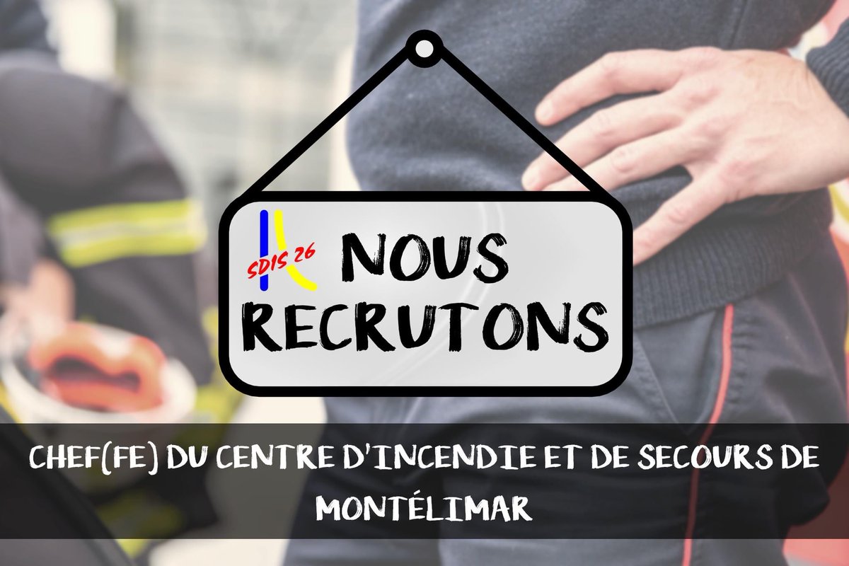 💼 [#Recrutement]
Le SDIS 26 recrute un(e) chef(fe) de centre au CSP #Montelimar 
Profil recherché : #capitaine de #SPP
❗️ Date limite de candidature : 07/04/23 ❗️
➡️ Poste à pourvoir au 01/06/23
Découvrez l'offre détaillée sur emploi-territorial.fr/details_offre/…
