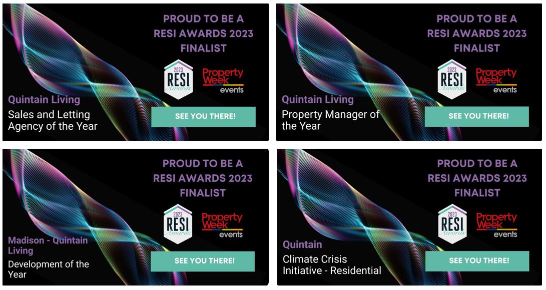 We're a 4 x finalist in the #RESIAwards! Well done to our teams who continue to design, deliver, lease, and operate exceptional #BtR homes. Having reached 97% occupancy in autumn, a new building just launched and more under construction, it's an exciting time for @QuintainLiving.