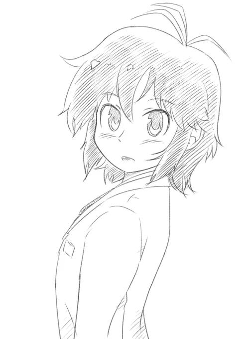 およそ2か月ぶりに描いたラフガキ粒子さん…なんかキャラが変わってしまったぞ? 