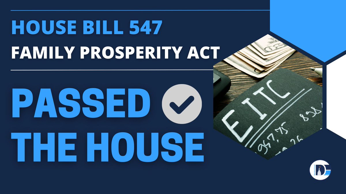 The Family Prosperity Act has passed in the House. I’m grateful for @GovWesMoore’s work together to permanently expand Maryland’s EITC which is among the highest in the nation.