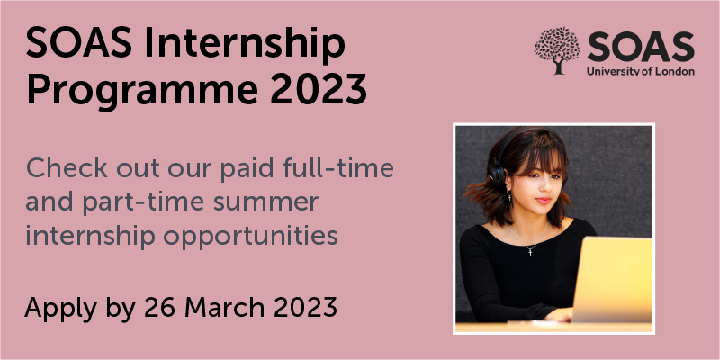 📣 Our Internship Programme applications are now open! This paid scheme gives SOAS students (UG &amp; taught PG) the opportunity to gain a relevant 5-week full-time or 10-week part-time internship experience over the summer of 2023. More info + to apply ⬇️ bit.ly/CareerZONE