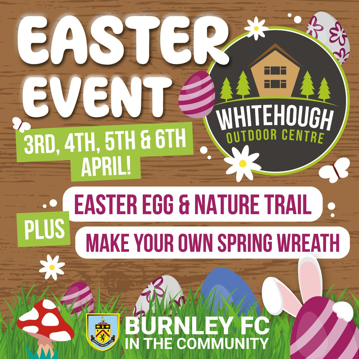 | EASTER 🐰 TRAIL AT WHITEHOUGH RETURNS! 🥳 |  

We are thrilled to announce that our Easter Event is now available to book! 

For more information to secure bookings, please visit: 
app.joinin.online/#/app/joinin/o…