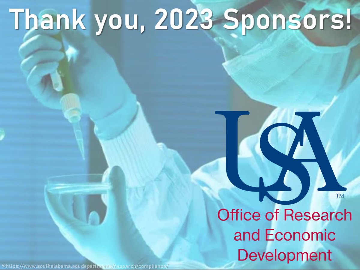 We thank the @UofSouthAlabama Office of Research and Economic Development as a #SEAMAMMS2023 Manatee Level sponsor! They aim to advance research & discovery of South through collaboration of creative, research, & economic development. Learn more at southalabama.edu/departments/re…