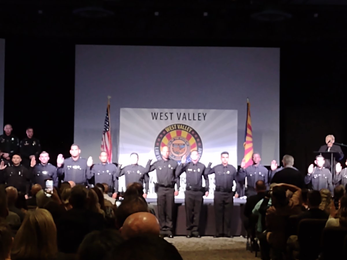 azpostgov's tweet photo. Congratulations to the inaugural West Valley Law Enforcement Training Academy, Class #1. This collaboration of eight west valley law enforcement agencies successfully graduated twenty-two new police officers. AZPOST wishes them all a successful and safe career. https://t.co/TTcB0sefyV