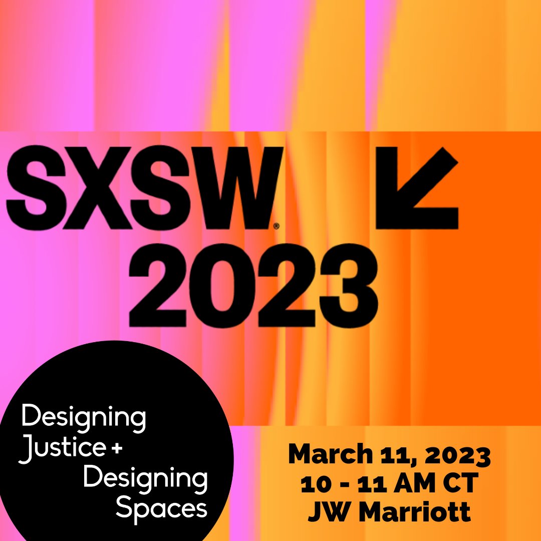 Excited to present at <a href="/sxsw/">SXSW</a> this weekend with <a href="/ArupAmericas/">Arup Americas</a> on "Designing Justice: Architects in Social Activism." Who's going and what sessions are you attending?