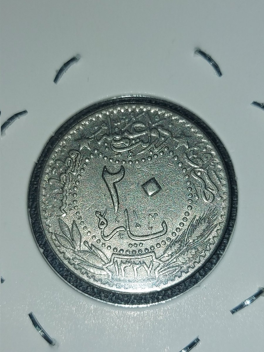 McCormark's tweet image. Ottoman 20 Para coin from 1914. Minted in the year the Ottoman Empire entered the First World War with a surprise attack against Russian forces, civilians and infrastructure.

Also, no stream tonight, my voice sounds like garbage lol