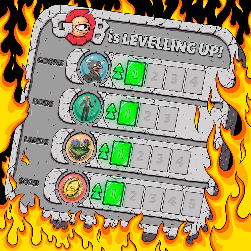 ⏫ GOB is LEVELLING UP!⏫

The 2023 Strategy (GOB v2) is READY! 🚀

It's MASSIVE. It's GOONISH.

4⃣ HYPE-PACKED Medium Articles
4⃣ Assets with ADDED Value/Utility
4⃣ Reasons to be BULLISH on GOB

Find out MORE on Discord👀 
#LFGoon Say it back in the COMMENTS⤵️