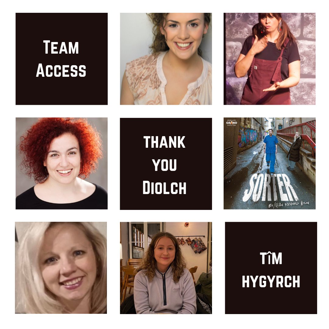 GrandAmbition__'s tweet photo. Today's our final day. Tonight's show is full. We'd like to take this opportunity to thank our #AccessTeam, we had 2 #BSL interpreted shows, all performances were captioned thanks to these awesome women. Diolch tîm hygyrch &amp; thanks to our Deaf &amp; hard of hearing audiences🙌🙌🙌 https://t.co/kMxVejc1Sd