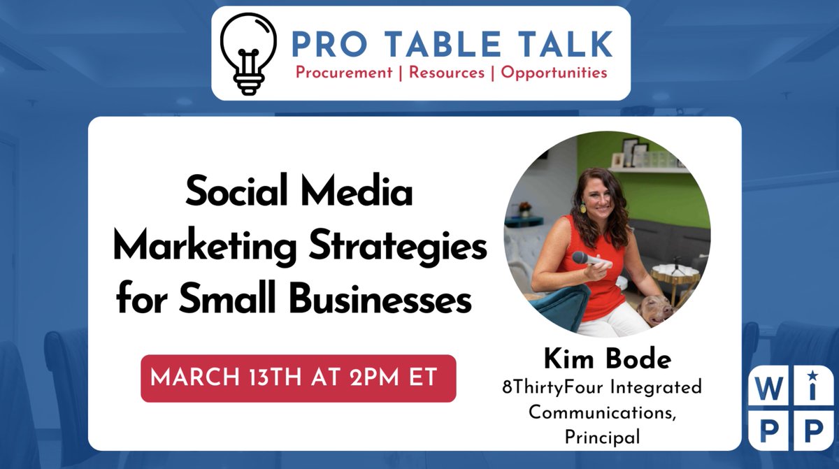WIPPWeDecide's tweet photo. Social media could be pivotal to gaining new customers and engaging with pre-existing ones. Tune into this WIPP PRO Table Talk to learn more about social media best practices!
https://t.co/vp4IMWajDC " https://t.co/5hA83BmaES