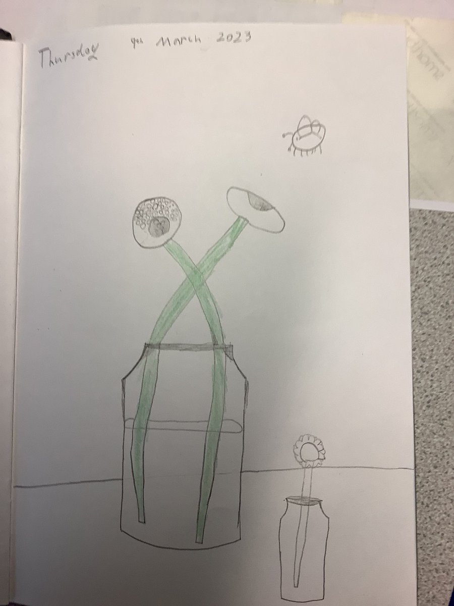 Barfordstpeters's tweet photo. Year 2 have been putting their sketching skills to good use by looking at Van Gogh’s Sunflowers. We had a go at drawing our own! #bspArt https://t.co/okdln1bsE6