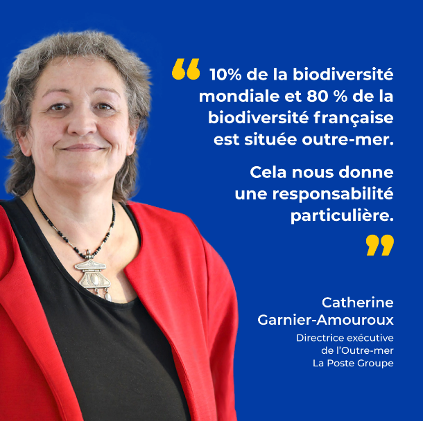 GroupeLaPoste's tweet photo. Catherine Dir. Exécutive de l'Outre-mer @GroupeLaPoste revient sur les actions menées au quotidien pour réduire la pression exécrée sur la #biodiversité 🌷🐝et son engagement  avec la @LPOFrance 🙌

👉Découvrez son témoignage  https://t.co/6roKMUXmvg https://t.co/IsMplWor9r