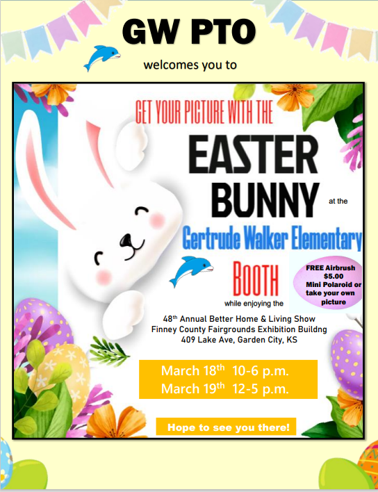 The GW PTO Easter Bunny will be at the Home Show! Come out and support!  <a href="/USD457/">Garden City Public Schools USD 457</a>