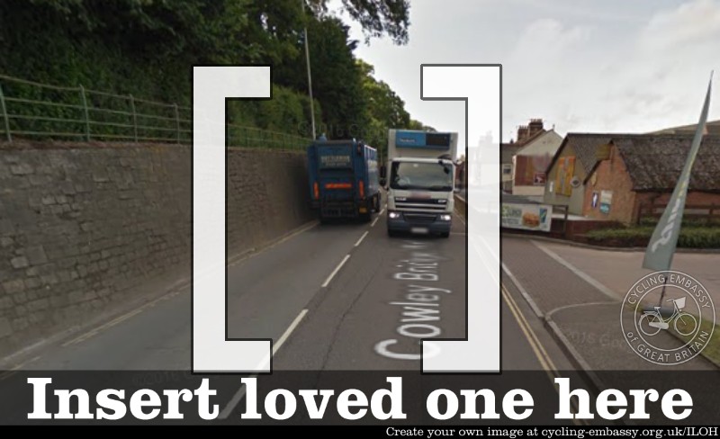ExeterCycling's tweet photo. Cowley Bridge Rd cycling choices:
☠️dance with death &amp; HGV on the road (legal)
💀brave the high rise path
😲slip, dodge &amp; bump on the pavement.
A school route, but #ExeterLCWIP imagines no improvements for 18 yrs!
Ask for better (by end Mar)
See how here
https://t.co/fr3uFuBqRJ https://t.co/ji8euJoUcO