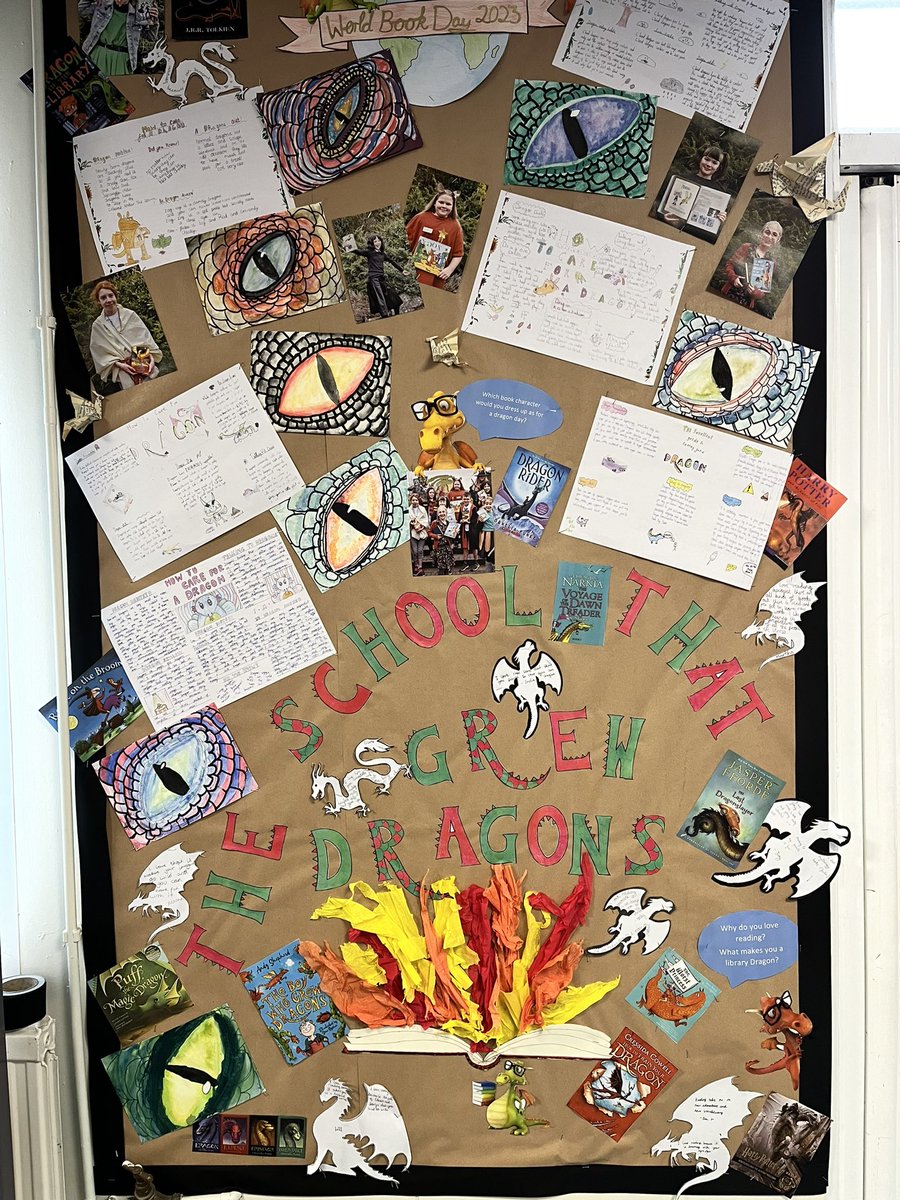 End of a busy week getting words out into the world. 

Feeling a bit shattered but then I look at this amazing display sent in by @MrsB_ECT from The School Who Grew Dragons and I get the biggest buzz. 

Thanks again to Kate for sharing pics of their wonderful creative work.