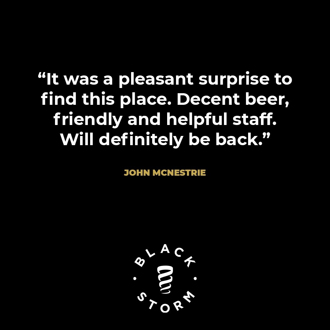 You know it's that time of the week again...  #FeedbackFriday. 👏

This week we want everyone to raise their glasses to John for this 5-star review! ⭐⭐⭐⭐⭐

Fancy getting your hands on our range of award-winning beers? Head to our taproom today. 👇

💻 blackstormbrewery.com