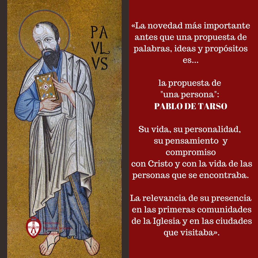 TwitLujan's tweet photo. Buen viernes! Les compartimos fragmentos del PEI 2023: «La novedad más importante es...la propuesta de "una persona": Pablo de Tarso. Su vida, su personalidad, su pensamiento y compromiso con Cristo y con la vida de las personas que se encontraba». https://t.co/L1crBa9voY