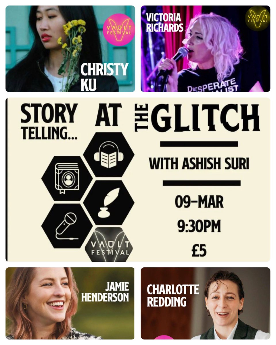 Excited about this tomorrow - accessible, clever, hilarious spoken word from some of my favourite people. tinyurl.com/VaultStory