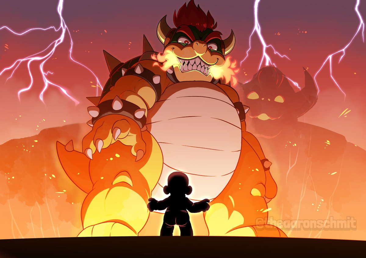 クッパ ,マリオ 「Can't wait to see our big bad Bowser on 」|Aaron Schmitのイラスト