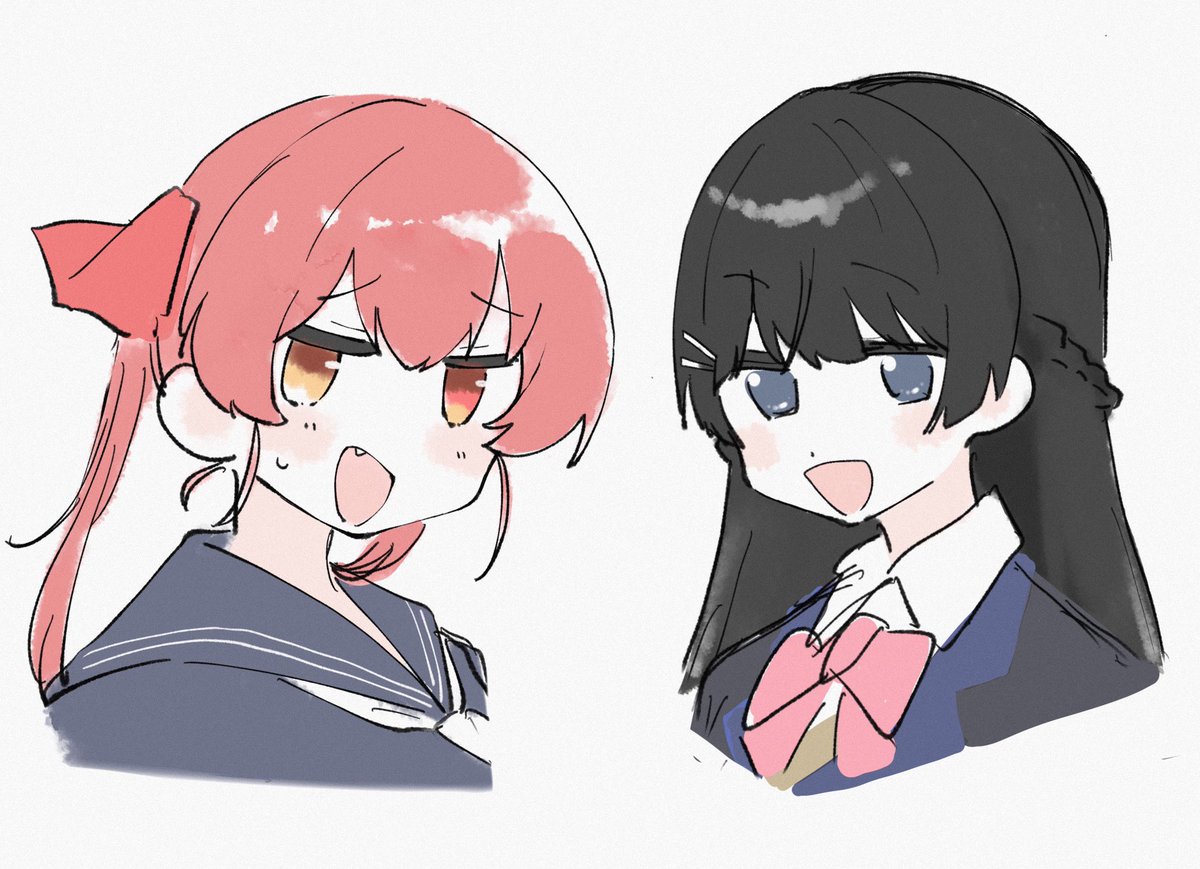 宝鐘マリン ,月ノ美兎 「17歳と16歳#マリンのお宝 #みとあーと 」|おはぎのイラスト