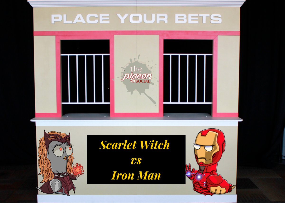 The Pigeon Social Bout #14! 

1️⃣ RT
2️⃣ 💰PLACE YOUR BET💰 
"BET" = GUESS in comments! 

Scarlet Witch vs Iron Man

🎁1 Pigeon Nft🎁

20 RT or more 2nd prize added!
*more prizes may be offered 

#LetsFlockingGo #nft #NFTGiveaways