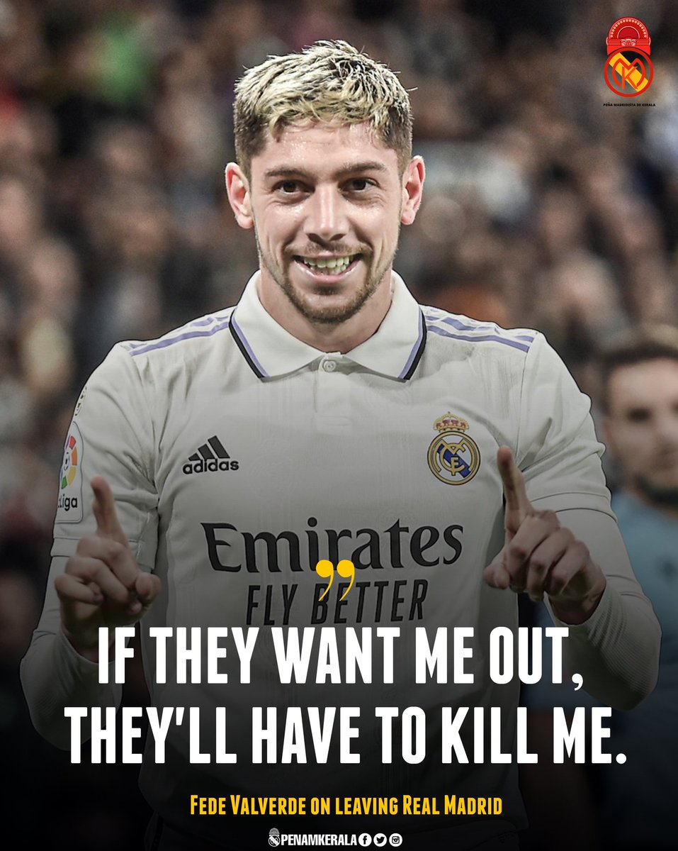 PenaMKerala's tweet photo. We aren't letting you go, Federico!🤍
One and Only. El Halcón 🦅🤍
Madridista by Heart ❤️ @fedeevalverde
#RMFK #PMDK
#PenyaMKerala #PenaMKerala
#halamadrid #realmadrid https://t.co/ex9Os9IC6w