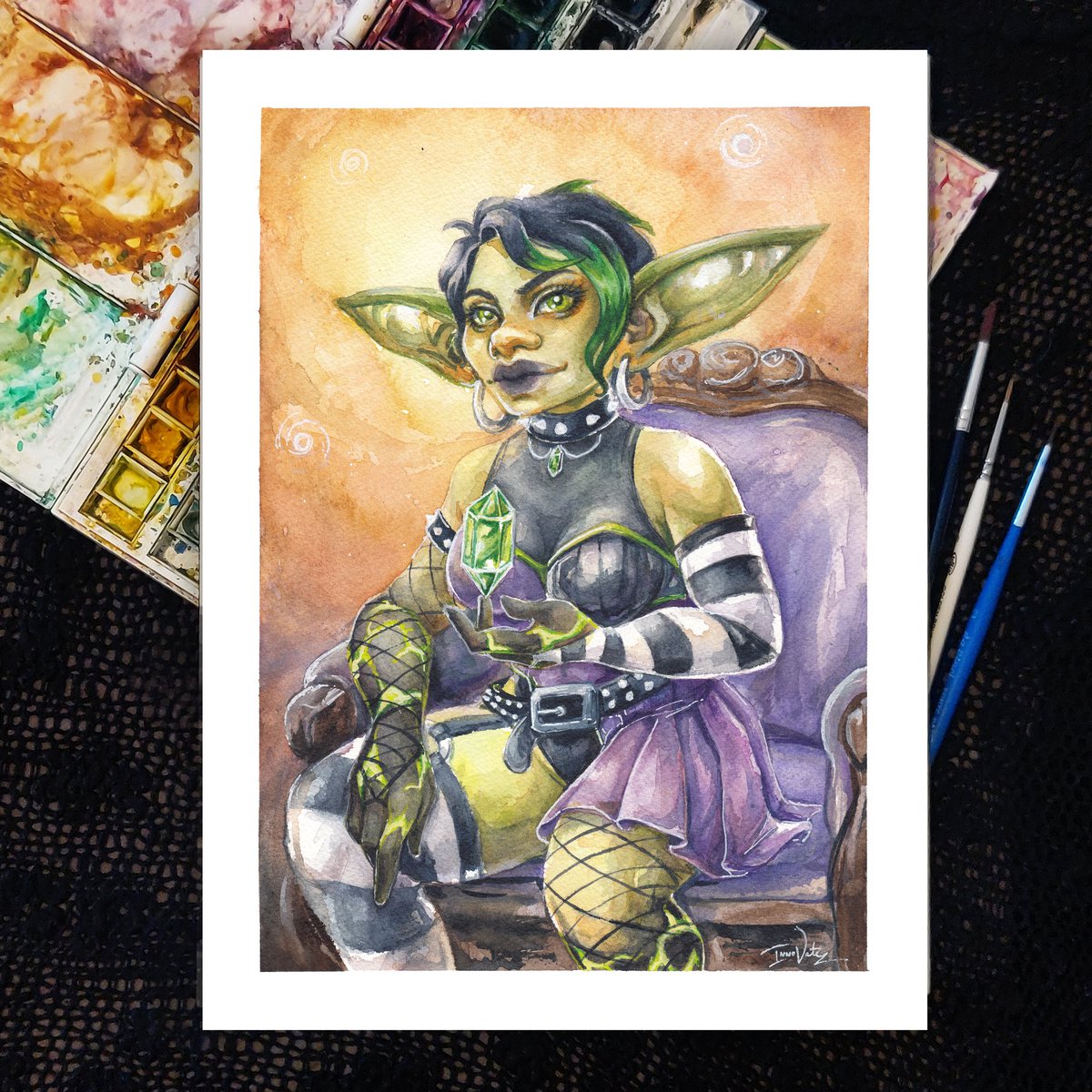 InnoVatezz's tweet image. Got to paint the wonderful Thwenotha, property of @YRosesworn 💚

#watercolor #worldofwarcraft