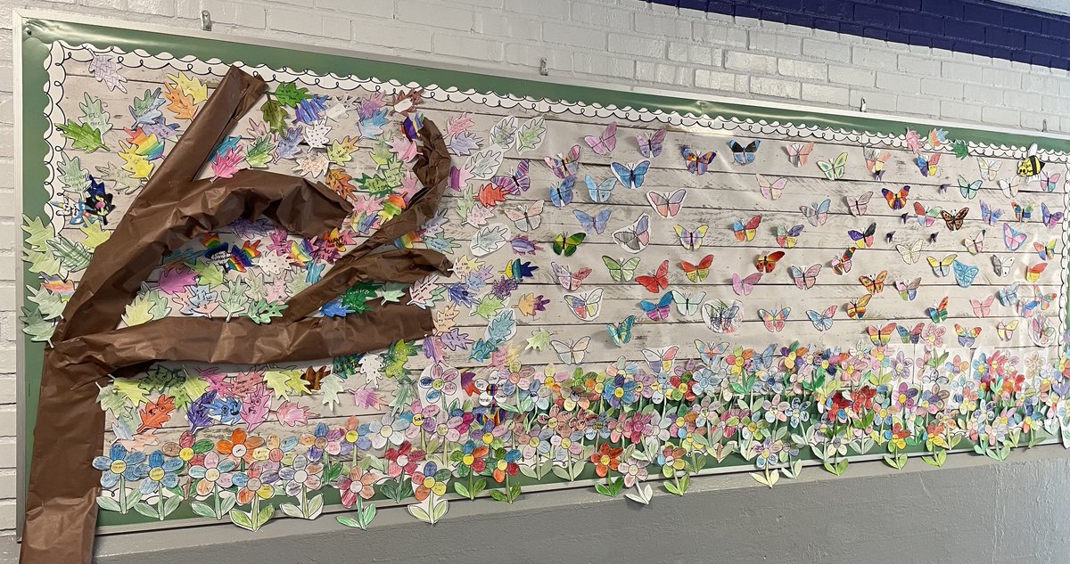 "Spring"ing into #SELday with our students working together on our #SEL bulletin board! Students wrote statements about loving themselves, being kind to others, and growth mindset! <a href="/SEL4NJ/">SEL4NJ</a> <a href="/SEL4USA/">SEL4US</a> <a href="/FTSHunterdon/">FTS Hunterdon</a> #pawpride 🦁🐾