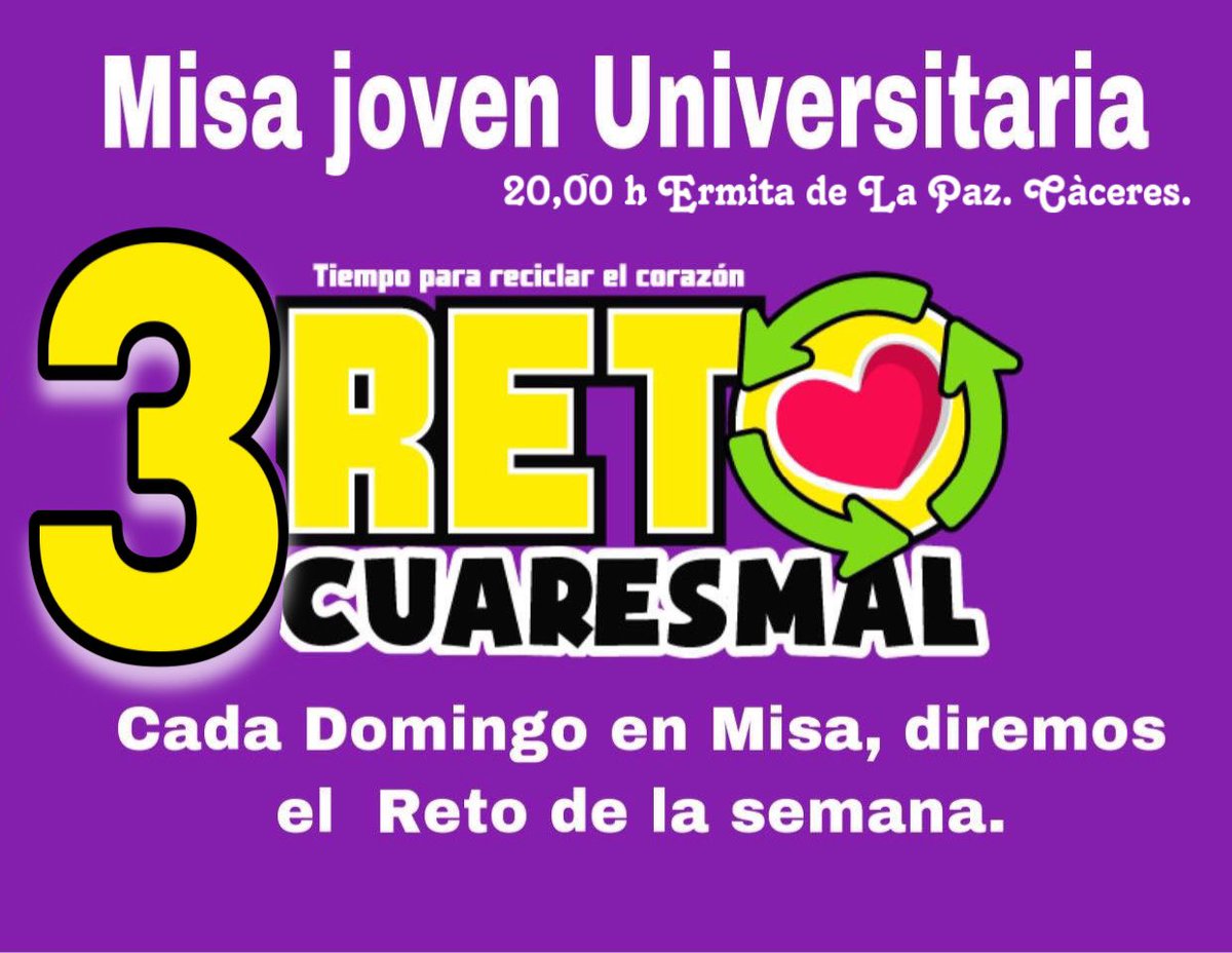 PUcaceres's tweet photo. 3 Semana de Cuaresma. RETO https://t.co/oAYtyXvG0g
