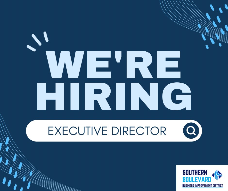 Come work with us! The Southern Boulevard Business Improvement is looking for a new Executive Director. Here are the application details: bit.ly/sobobidhiring