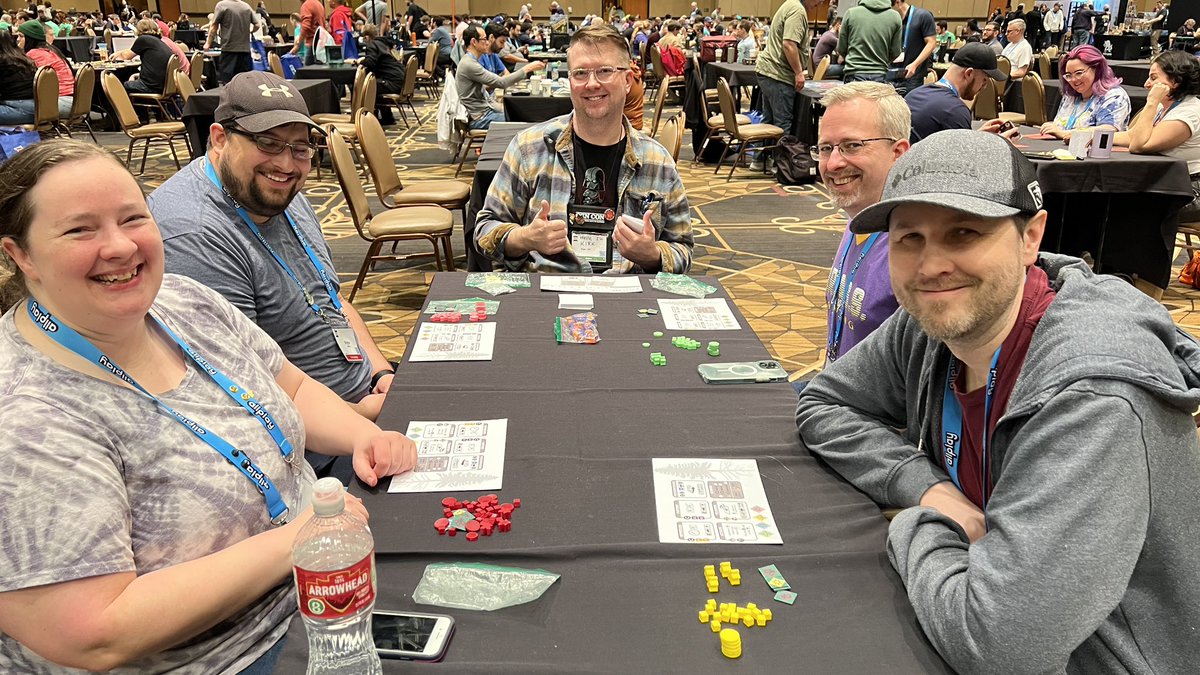 SeniorWatashi's tweet image. Playtesting a new game from @elizhargrave at @DiceTowerWest

#tabletop #boaedgames #wemakefun