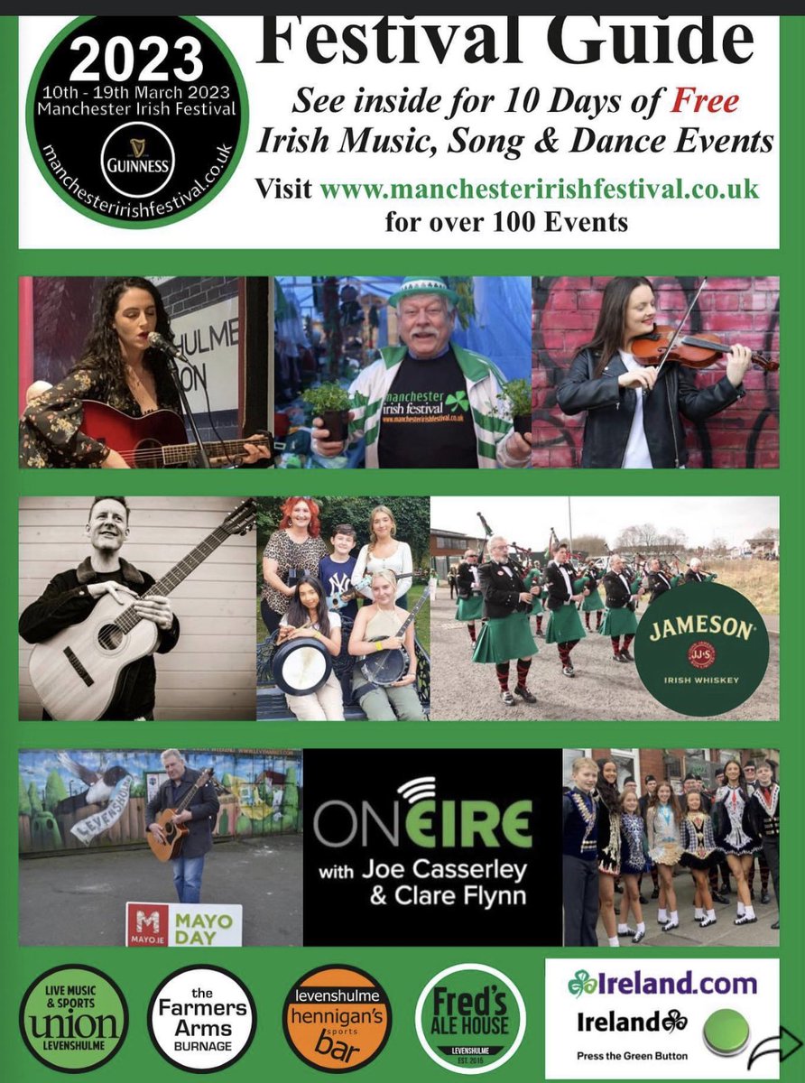 mancirishfest's tweet image. Get ready to #Pressthegreenbutton as #Manchester turns green for its 28th Annual #manchesteririshfestival ☘️ with over 100 events 10-19 March most of which are #free thanks to @GoToIreland @ManCityCouncil  @patkarney see ManchesterIrishFestival.co.uk for details