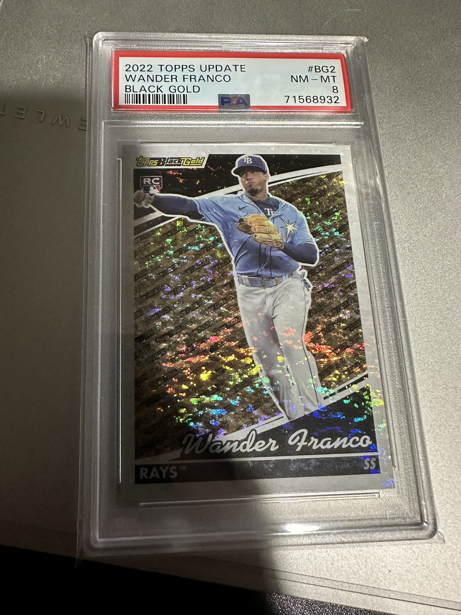 I’ve never run a giveaway, but what else do you do with a PSA 8 cheap insert?

At 1500 followers I’ll random this to someone who likes, RTs, and follows!

Card looks great from the front, but on the back has some corner issues