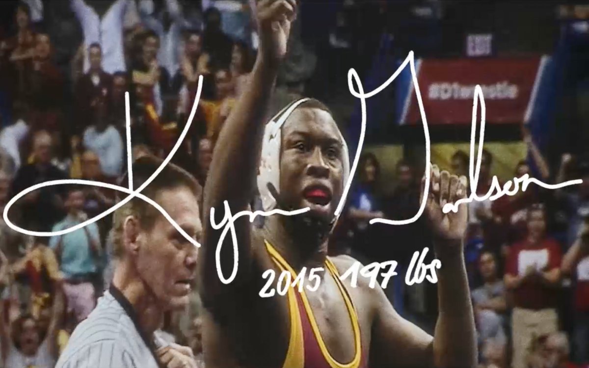 NCAAWrestling's tweet photo. In 2015, @CycloneWR's Kyven Gadson captured the 197-pound NCAA Championship over Ohio State's Kyle Snyder. This is the story of @GadsonStrong and his title.

➡️ https://t.co/TLc4W5Is8F

#NCAAWrestling https://t.co/u52VFnvcVe