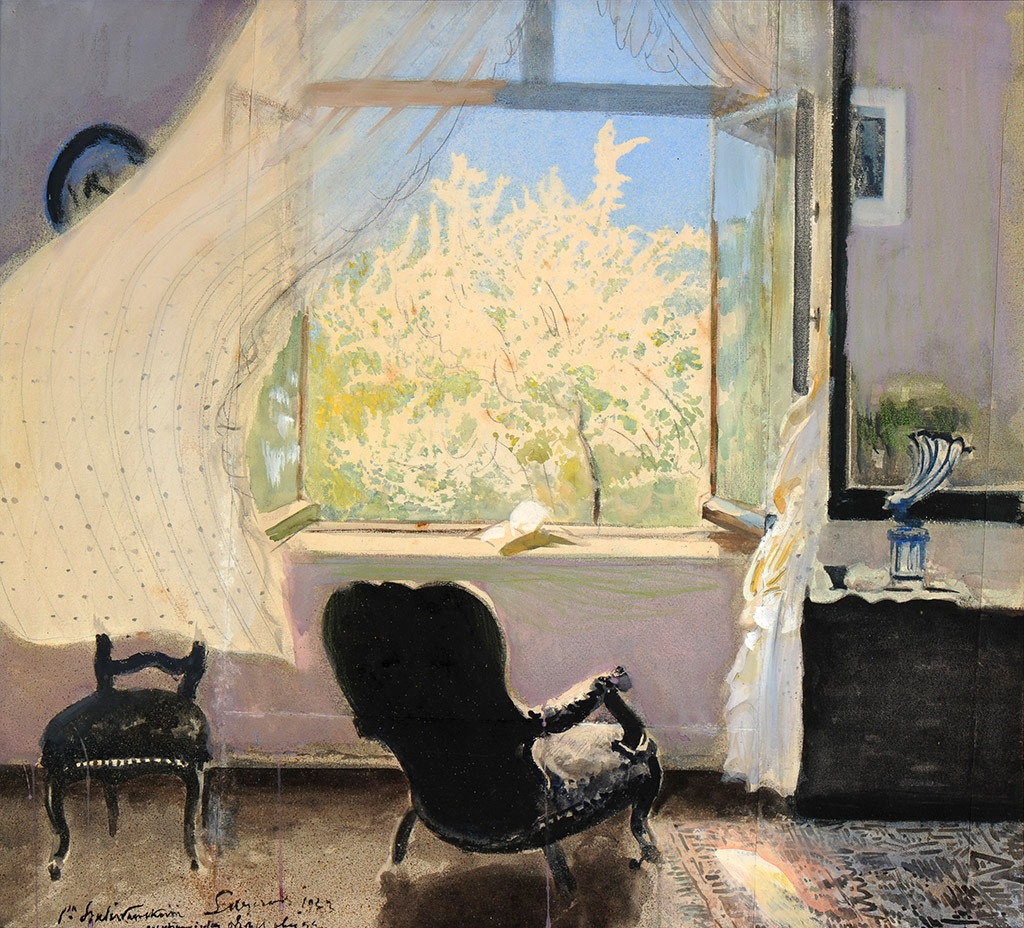 'Se vieni a trovarmi vieni lentamente e con gentilezza per non spezzare la fragile porcellana della mia solitudine.' Sohrab Sepehri #art Leon Wyczolkowski 'Spring - the interior of the artist's studio'.