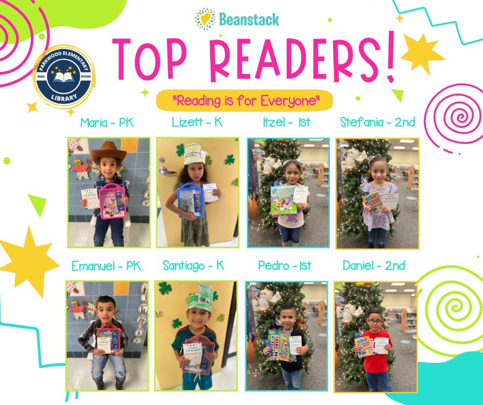 DPISD_PWE's tweet image. Our 3rd Nine Week @zoobeanreads #Beanstack  Reading Challenge winners!