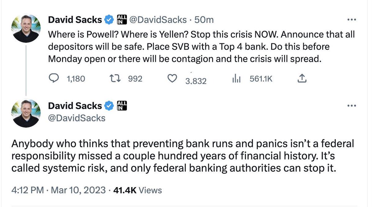 lmao everyone loves the free market and hates bailouts until it’s their money on the line
