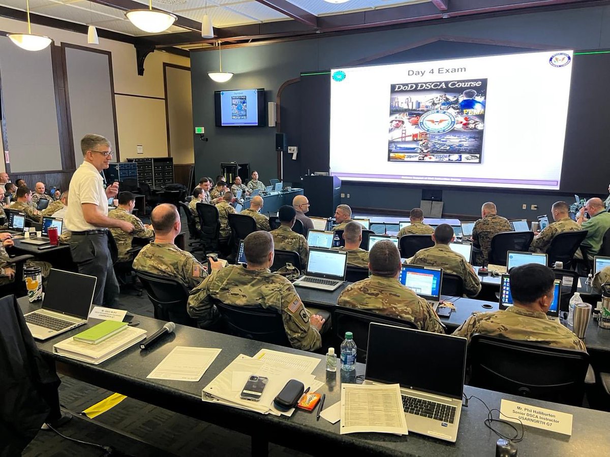 USARMYMCTP's tweet photo. Our team did a deep-dive into how Defense Support of Civil Authorities (DSCA) operations work. 

It was good prep to support @USArmyNorth for the #VibrantResponse exercise in May. It’ll strengthen Task Force 46 &amp; 76's ability to respond to catastrophic incidents inside the U.S. https://t.co/q0606FWtMJ