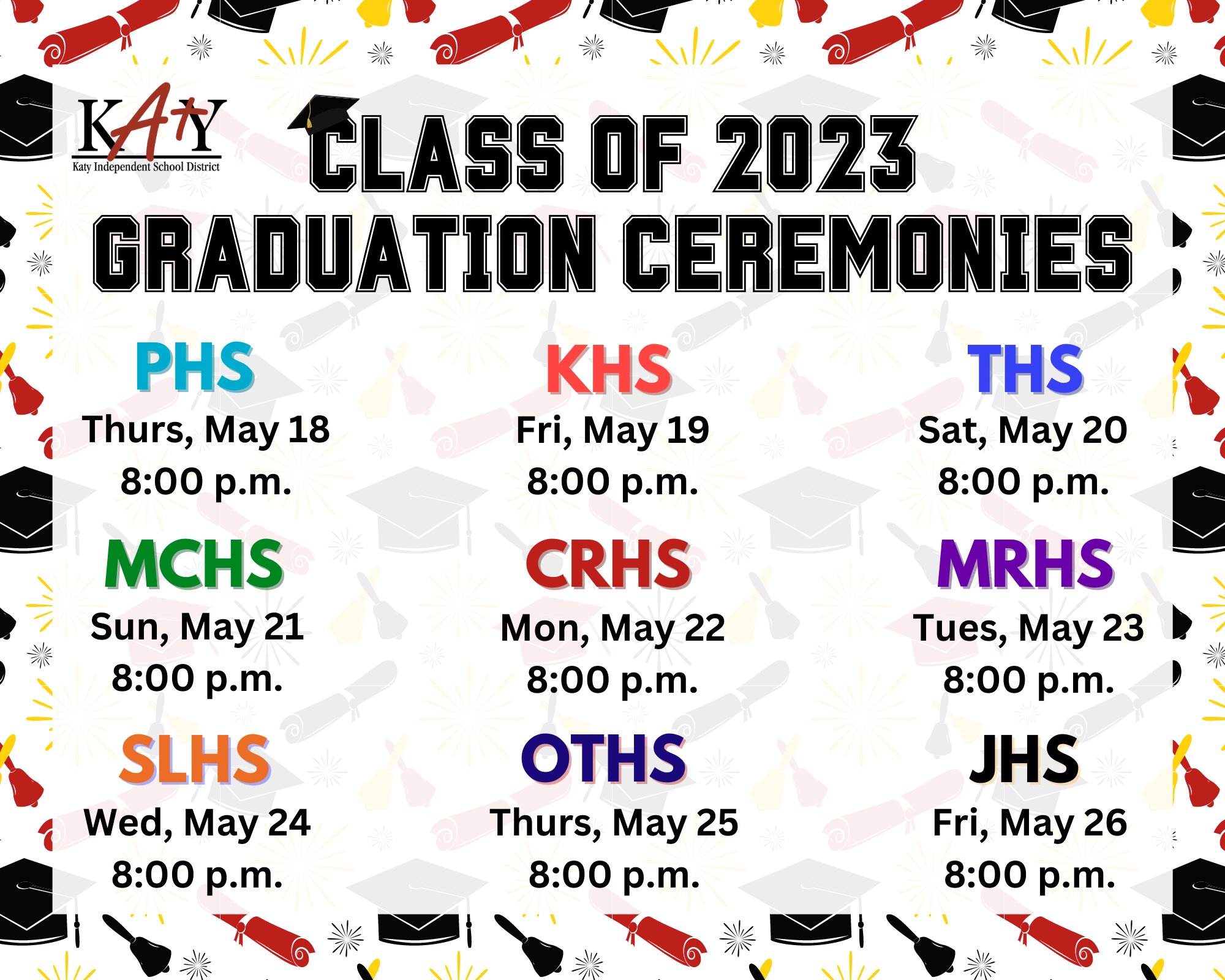 Katy ISD on Twitter "Countdown to graduation! The 2023 Katy ISD spring