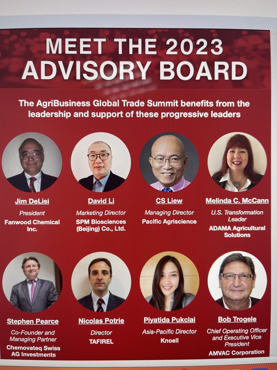 NPotrie's tweet photo. Es un gusto integrar nuevamente el Advisory Board de AgribusinessGlobal, un espacio donde colegas y especialistas de diversas parte del mundo debatimos sobre los desafíos de la industria de protección de cultivos. https://t.co/mUfSglkmAn
