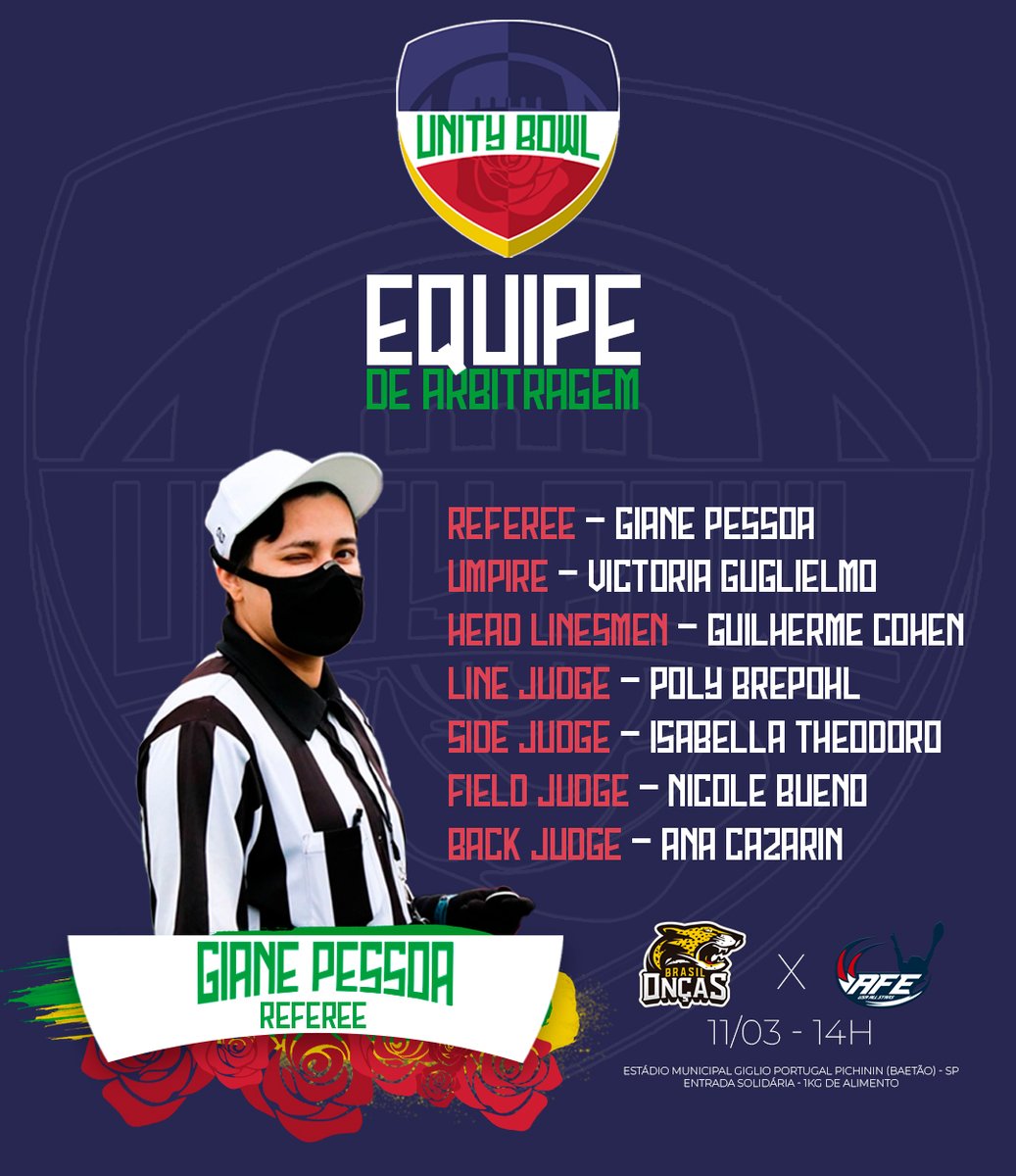 Confira a equipe de arbitragem para o confronto desse final de semana!!