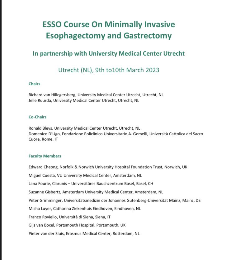 mbeisani's tweet photo. Thank you @ESSOnews for that inspiring hands-on course on #MIG  and #MIE finishing today in @UMCUtrecht. Excellent organization, awesome faculty👇🏻, great tips… and lots of fun!! See you soon!! 😊😍 https://t.co/Bb47lsbqD0