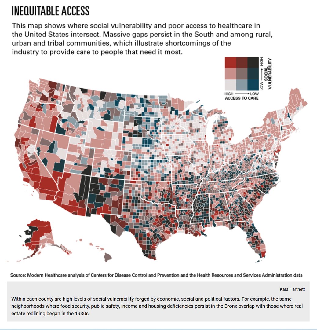 Jane Sarasohn-Kahn (@healthythinker) on Twitter photo This is how #healthcare maps out for #healthequity in America
TY <a href="/karahartnett/">Kara Hartnett</a> & @ModernHealthcare for covering "Unwell"ness in the US
bit.ly/3FChDkj
Shading on map is roughly consistent with maps on #SDoH for rates of #obesity #smoking & other risks for #Wellbeing This is how #healthcare maps out for #healthequity in America
TY <a href="/karahartnett/">Kara Hartnett</a> & @ModernHealthcare for covering "Unwell"ness in the US
bit.ly/3FChDkj
Shading on map is roughly consistent with maps on #SDoH for rates of #obesity #smoking & other risks for #Wellbeing