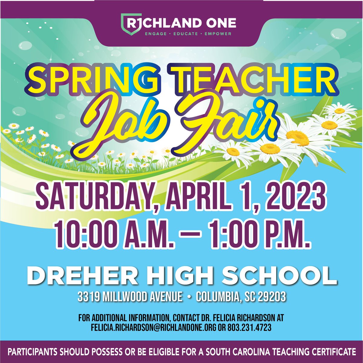 Richland One Schools on Twitter "We're looking for more talented teachers to join the Richland