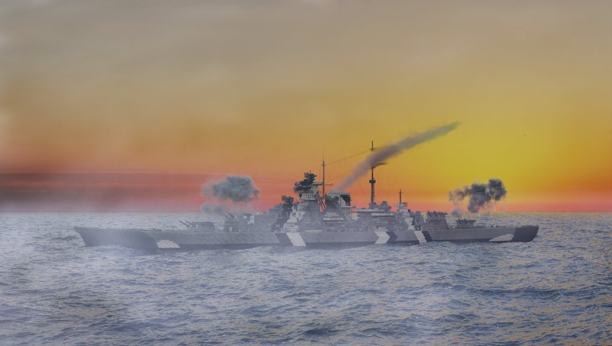 haddock_l8's tweet photo. DKM Bismarck vs HMS Hood renders i did a while ago! 
Thanks to @seaspary1 for the Hood and to @Hidde for his custom cruiser which i used as Prinz Eugen! 
#WW2 #Minecraft #minecraft建築コミュ #Minecraftbuilds #minecraftship #marine #Blender3d #Blender3d #BlenderUnity初心者集会 https://t.co/YmvjnpPqgY