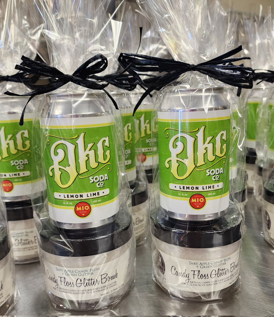 Candy Floss Glitter Bombs + OKC Soda Co  Lemon-Lime Soda for a client to share with her team who met a company challenge!

We ❤️ helping with corporate gifts!

#employeeappreciation #EmployeeEngagement #gifting #oklahomacity #okc #oklahoma