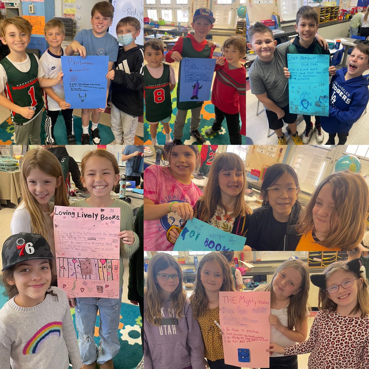 MissRegan3R's tweet photo. Kicking off our book clubs by creating our own team names, logos and expectations 📚 @CentralES1 https://t.co/Xok7zGHAYv