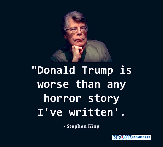 Give me thumbs up and retweet if you think Stephen King is correct 👍
#TrumpIsGuilty  #TrumpTrainWreck