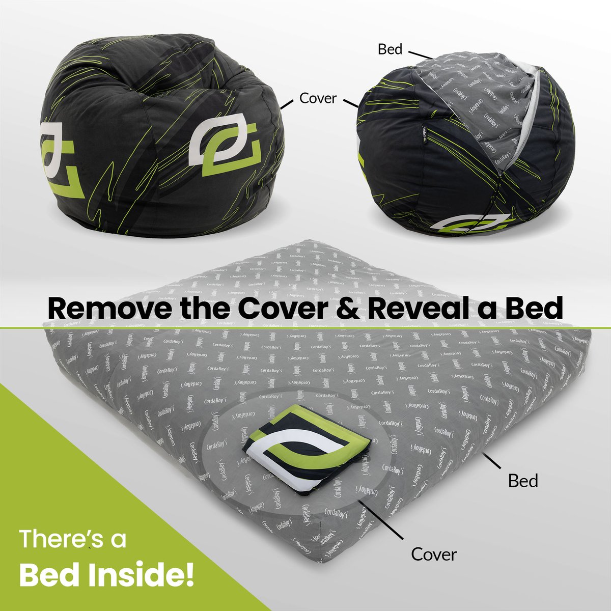 Get to know the OpTic Gaming Bean Bag by CordaRoy's 👇

✅ Bean Bag Chair for Gaming
✅ There's a Bed Inside for overnight guests
✅ Lifetime Guarantee since 1998
✅ Over 50 cover options 

#OpTicGaming #OpTicGamingBeanBag #BeanBag #CordaRoys #BeanBagBed #gaming #gamingchair